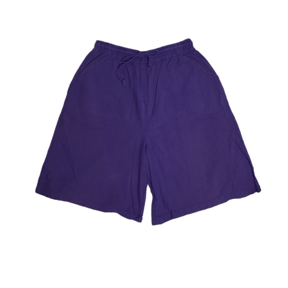 VINTAGE 90s purple baggy pull on drawstring wide leg bermuda shorts M